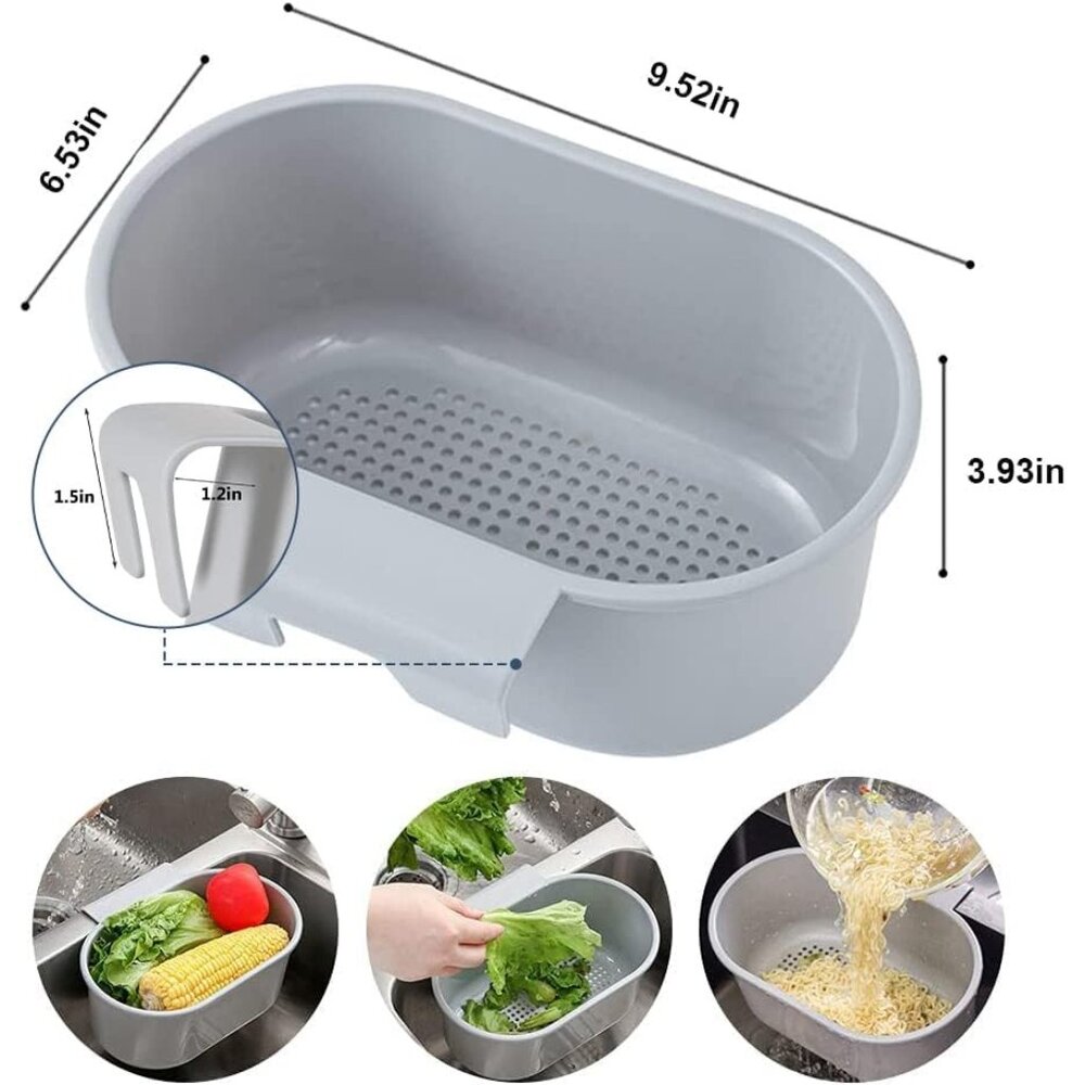 Kitchen Sink Drain Strainer Basket Compost Corner Sink Swan Strainer Basket Hang - Picture 2 of 6